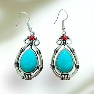 New faux turquoise vintage earrings boho style
